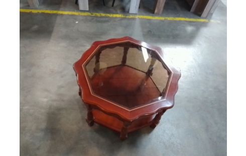 TABLE BASSE DESSUS VERRE BOIS