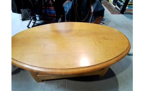 TABLE BASSE OVALE CHENE MASSIF
