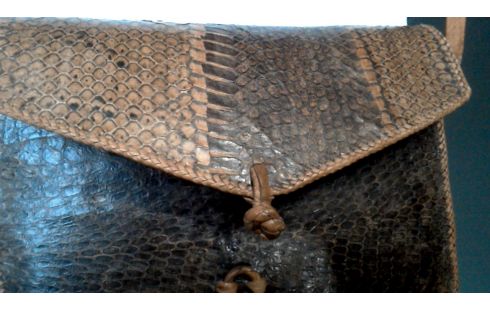 SAC A MAIN VINTAGE BRUN SERPENT