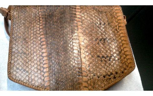 SAC A MAIN VINTAGE BRUN SERPENT