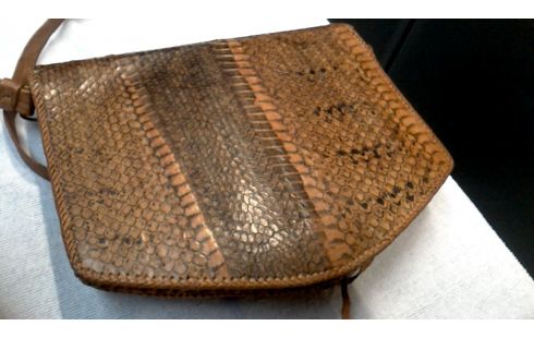 SAC A MAIN VINTAGE BRUN SERPENT