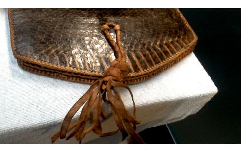 SAC A MAIN VINTAGE BRUN SERPENT