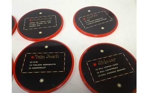 LOT DE 6 DESSOS DE VERRES ALCOOL