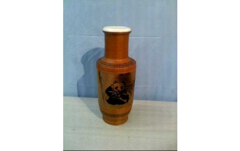 VASE KERAMIK MIT FLECHTWERK <PANDAS>