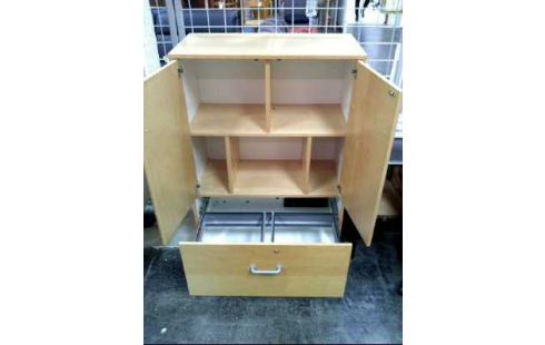 BÜROSCHRANK HOLZ 2-TÜR. 1-SCHUBL. 3-EB.