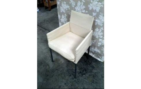 STUHL <KFF> LEDER WEISS SITZKISSEN