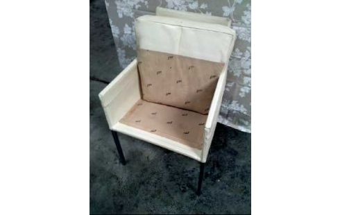 STUHL <KFF> LEDER WEISS SITZKISSEN