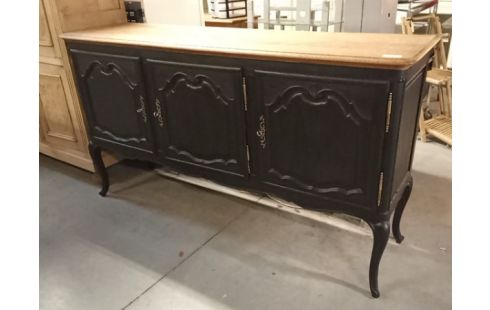 MEUBLE LOUIS XV 3 PORTES PATINE NOIR