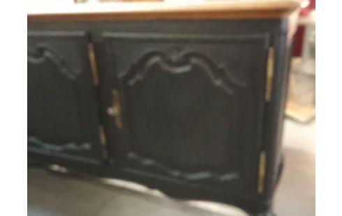 MEUBLE LOUIS XV 3 PORTES PATINE NOIR