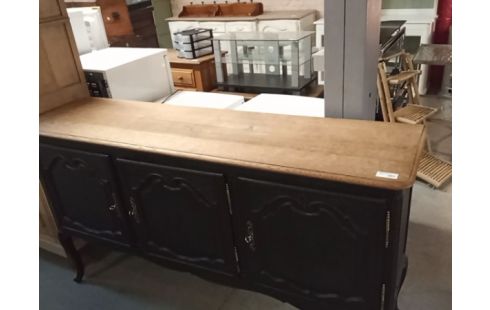 MEUBLE LOUIS XV 3 PORTES PATINE NOIR