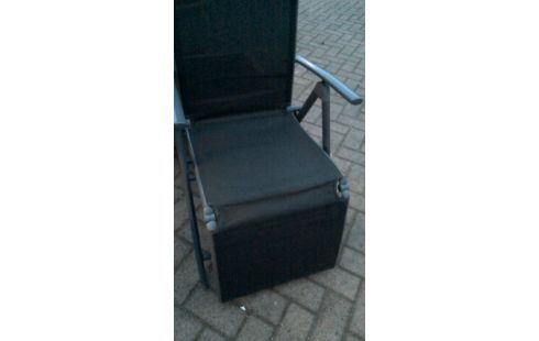 CHAISE DE JARDIN PLIANT GRIS ALUMINIUM