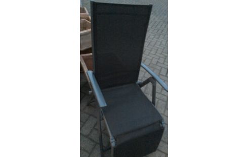 CHAISE DE JARDIN PLIANT GRIS ALUMINIUM