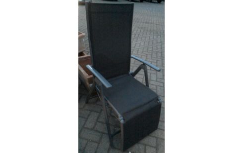 CHAISE DE JARDIN PLIANT GRIS ALUMINIUM