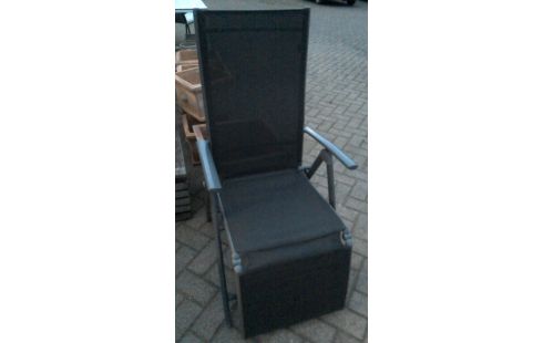 CHAISE DE JARDIN PLIANT GRIS ALUMINIUM