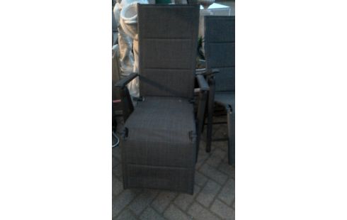 CHAISE DE JARDIN PLIANT GRIS ALUMINIUM L UNITE