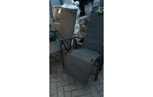 CHAISE DE JARDIN PLIANT GRIS ALUMINIUM L UNITE