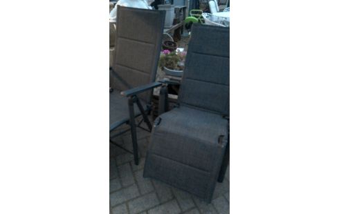 CHAISE DE JARDIN PLIANT GRIS ALUMINIUM L UNITE