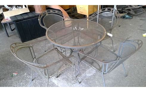 TABLE DE JARDIN METAL + 4 CHAISES