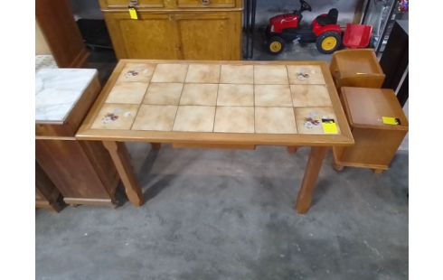 TABLE BOIS CARRELÉES
