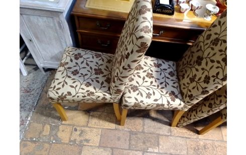 6 CHAISES DECO FLEURS