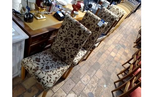 6 CHAISES DECO FLEURS