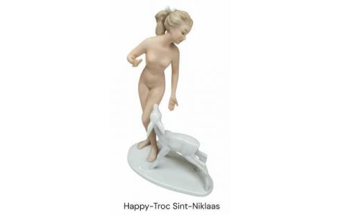 BEELD MEISJE MET HERT WALENDORF