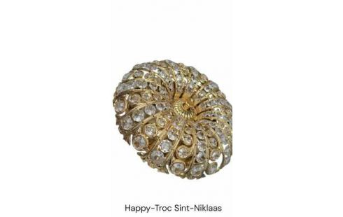 MUURLAMP ROND MESSING PARELS