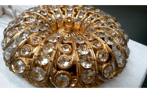 MUURLAMP ROND MESSING PARELS