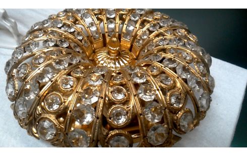 MUURLAMP ROND MESSING PARELS