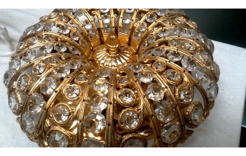 MUURLAMP ROND MESSING PARELS