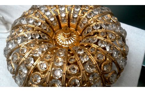 MUURLAMP ROND MESSING PARELS