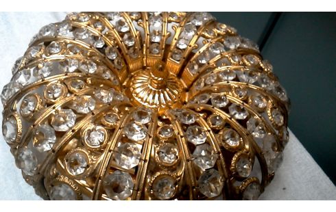 MUURLAMP ROND MESSING PARELS