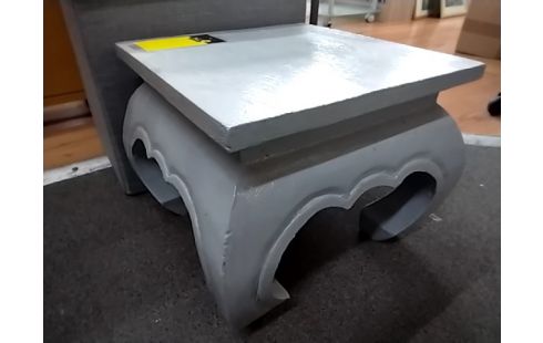 TABOURET Bas bois peint gris style opium