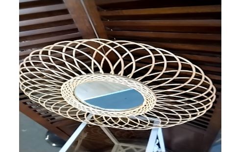 MIROIR Rotin rond