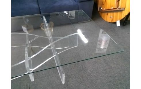 TABLE BASSE MODERNE AVEC PLATEAU VERRE