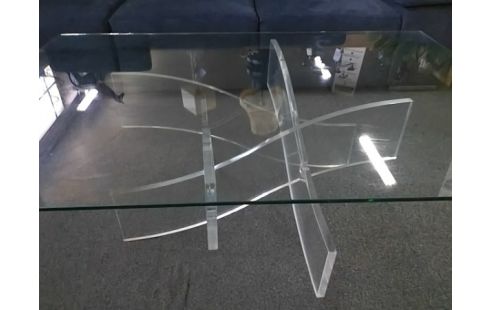 TABLE BASSE MODERNE AVEC PLATEAU VERRE