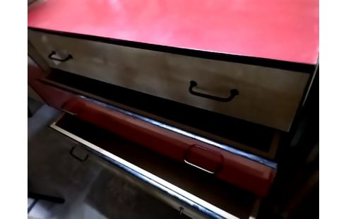 COMMODE FORMICA VINTAGE 4 TIROIRS