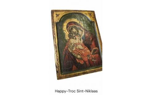 ICOON GRIEKS VERGULD HOUT OLV MET KIND