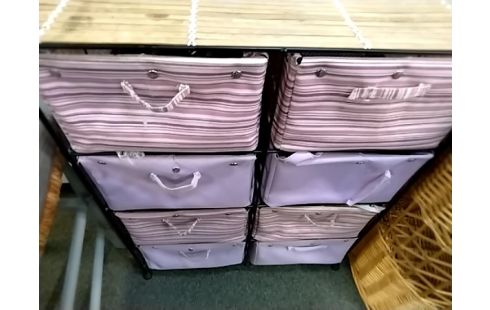 MEUBLE D'APPOINT Tour metal 8 tiroirs tissu