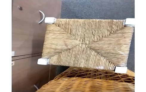 TABOURET Assise paille pieds bois