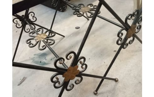 TABLES GIGOGNES VERRE ET FER FORGE LOT 2