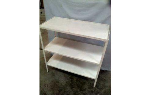 BEISTELLMÖBEL WEISS HOLZ/METALL 3-EBEN.