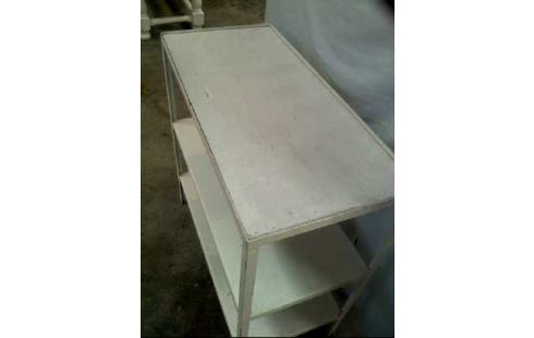 BEISTELLMÖBEL WEISS HOLZ/METALL 3-EBEN.