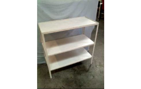 BEISTELLMÖBEL WEISS HOLZ/METALL 3-EBEN.