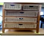 COMMODE Rotin 5 tiroirs