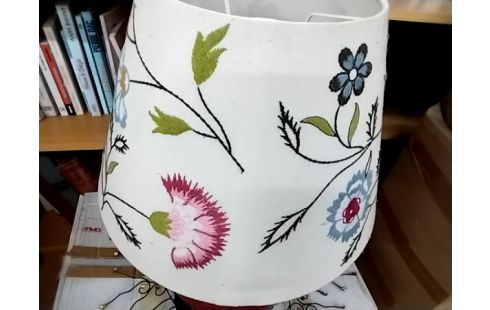 LAMPE Galets abat jour brodé