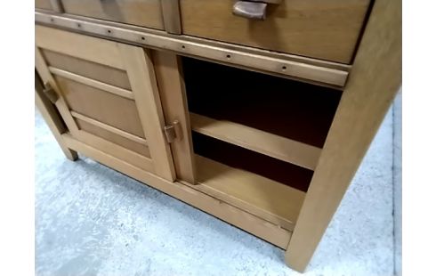 MEUBLE BAS Chene clair 2 portes coulissantes 3t