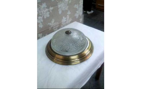 DECKENLAMPE GOLDF. RUND VERZ. KRIST.GLAS