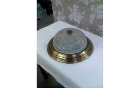 DECKENLAMPE GOLDF. RUND VERZ. KRIST.GLAS