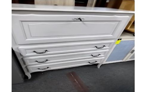 SECRETAIRE Style lxv chêne peint gris avec cle